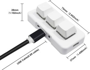 Klawiatura PCsensor Mini programowalna klawiatura macropad biała 3