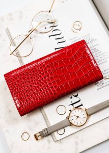 Peterson Portfel skórzany lakierowany z drapieżnym motywem krokodylej skóry - Peterson NoSize 3