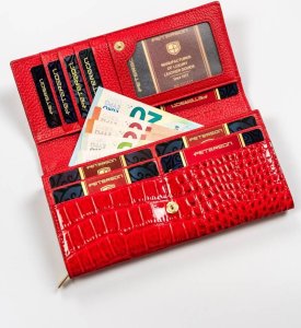 Peterson Portfel skórzany lakierowany z drapieżnym motywem krokodylej skóry - Peterson NoSize 4