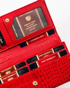 Peterson Portfel skórzany lakierowany z drapieżnym motywem krokodylej skóry - Peterson NoSize 5