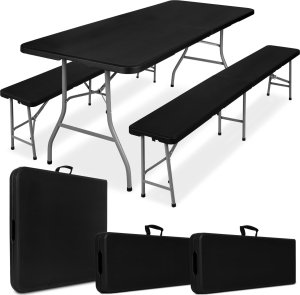 eHokery Zestaw cateringowy Feta 180 Black +2 ławki 1