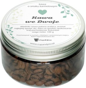 Cup&You Kawa we Dwoje - o smaku karmelowym, spakowana w eleganckie pudełko mieszczące 100g ziaren 100% Arabica, idealna na prezent dla Pary Młodej 1