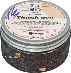 Cup&You Herbata Thank You - wysokogatunkowa herbata o smaku naturalnej i świeżej pomarańczy, na bazie czarnej herbaty,eleganckie pudełko, 60g 1