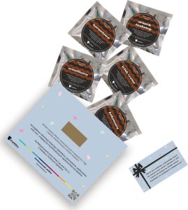 Cup&You Urodzinowa torebka z kawą - zestaw 5 saszetek z świeżo zmieloną kawą o różnych smakach : waniliowa, orzech laskowy, karmelowa, irish creme, kokosowa 2