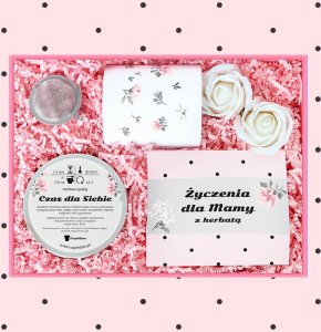 Cup&You Zestaw prezentowy dla mamy z herbatą "Dziękuję, że jesteś". Box dla Mamy z herbatą, najlepszy pomysł na prezent upominek na Dzień Matki - zaparzacz, kubek, zestaw herbat, mydlane róże 1