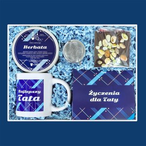 Cup&You Zestaw prezentowy dla Taty z herbatą, najlepszy pomysł na prezent upominek na Dzień Ojca - kubek, zestaw herbat, czekoladowa słodkość, herbata,zaparzacz 1