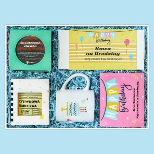 Cup&You Birthdaybox SŁODKA NIESPODZIANKA - Kawa, herbata, świeca, kubek to idealna kompozycja prezentowa, która sprawi każdemu wiele radości 1