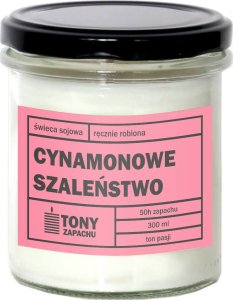Cup&You Świeca sojowa naturalna zapachowa CYNAMONOWE SZALEŃSTWO - najlepsza aromatyczna bezpieczna ręcznie robiona w szklanym słoiczku 300ml 50h palenia na prezent upominek 1