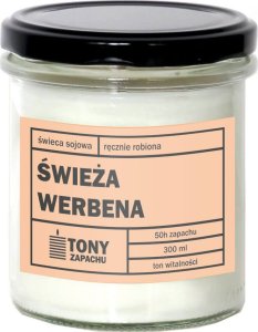 Cup&You Świeca sojowa naturalna zapachowa ŚWIEŻA WERBENA- najlepsza aromatyczna bezpieczna ręcznie robiona w szklanym słoiczku 300ml 50h palenia na prezent upominek 1