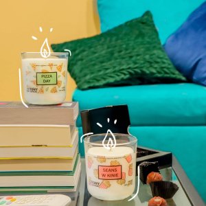 Cup&You Naturalna świeca sojowa Seans w Kinie o zapachu słonego popcornu z nutą karmelu, ręcznie robiona, w szklanym naczyniu, idealna jako prezent, upominek dla najbliższych np. przyjaciół 5