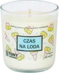 Cup&You Naturalna świeca sojowa Czas na Loda o zapachu wyrazistej wanilii, w szklanym naczyniu, idealna jako podarunek, prezent dla przyjaciół, mamy, taty, 1