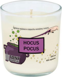 Cup&You Świeca sojowa Hocus Pocus o niebanalnym zapachu onyxu i wiedźmy, w szklanym naczyniu, idealna jako halloweenowy podarunek dla najbliższych, 300ml 1