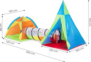 iPLAY Namiot dla dzieci plac zabaw 3w1 iglo tipi tunel zestaw IPLAY 8