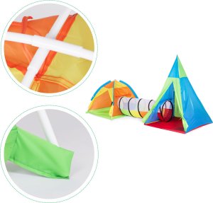 iPLAY Namiot dla dzieci plac zabaw 3w1 iglo tipi tunel zestaw IPLAY 9