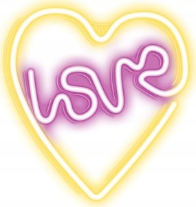 Forever Light Neon LED Love w sercu ścienny 25x2x27,5cm na USB 1