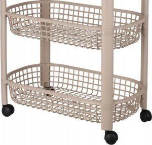 Koopman Mobilny wózek beżowy z 4 koszami 78,8x26x46,5cm 3