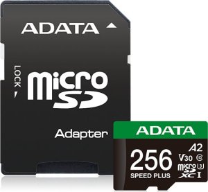 Karta ADATA Speed Plus MicroSDXC 256 GB Class 3 UHS-I/U3 A2 V30 (UD256GUI3V30A2SP-RA1) 1