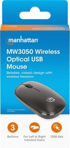 Mysz Manhattan Manhattan MW3050 myszka Uniwersalne Oburęczny Optyczny 1200 DPI 10