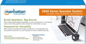 Głośniki komputerowe Manhattan Manhattan 2600 zestaw głośników PC/Laptop Czarny 3 W 12