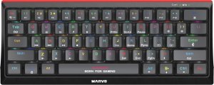 Klawiatura Marvo Marvo Hecate 61B, klawiatura US, do gry, mechaniczna rodzaj przewodowa (USB), czarna, RGB, niebieskie przełączniki 1