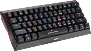 Klawiatura Marvo Marvo Hecate 61B, klawiatura US, do gry, mechaniczna rodzaj przewodowa (USB), czarna, RGB, niebieskie przełączniki 3