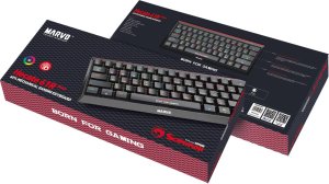 Klawiatura Marvo Marvo Hecate 61B, klawiatura US, do gry, mechaniczna rodzaj przewodowa (USB), czarna, RGB, niebieskie przełączniki 8