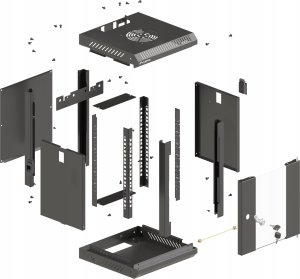 Lanberg ML SZAFA INSTALACYJNA RACK WISZĄCA 10" 6U 300X300 SZARA DRZWI PRZESZKLONE LANBERG (FLAT PACK) 8
