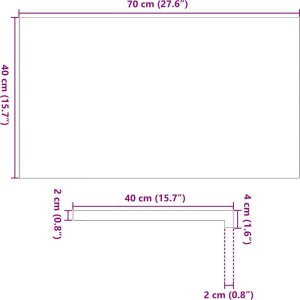 vidaXL Parapety 2 szt., surowe, 70x40x2 cm, lite drewno dębowe 10