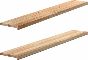 vidaXL Parapety 2 szt., surowe, 160x30x2 cm, lite drewno dębowe 1