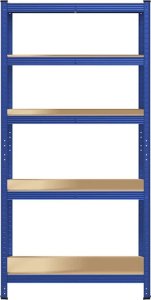 vidaXL Regał z 5 półkami, niebieski, stal i materiał drewnopochodny 4