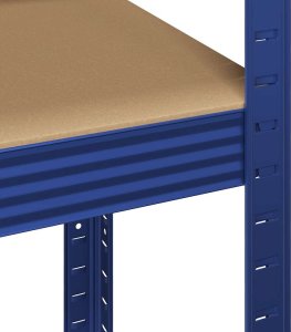 vidaXL Regał z 5 półkami, niebieski, stal i materiał drewnopochodny 9