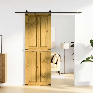 vidaXL Drzwi przesuwne, CORONA, 70x210 cm, lite drewno sosnowe 1