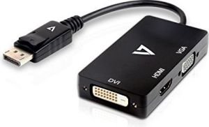 Adapter AV V7 DisplayPort - HDMI - D-Sub (VGA) - DVI-D czarny (V7DP-VGADVIHDMI-1E) 1