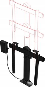 Sabaj Elektryczny podnośnik do telewizora regulowany K-1 z głowicą rotacyjną Rotating Lift K-1 WINDA TV Maksymalna przekątna ekranu 44" Maksymalna waga telewizora 30kg 3
