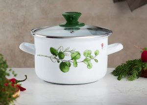 Emalia Olkusz Garnek emaliowany z pokrywką Eukaliptus 2 L EMALIA OLKUSZ 2