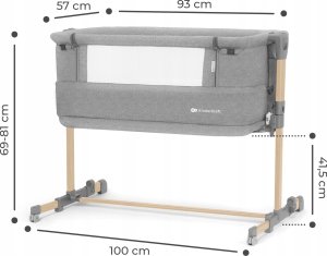 KinderKraft Kinderkraft Baby cot NESTE GROW light grey full wood KCNEGR00LGR000W 3