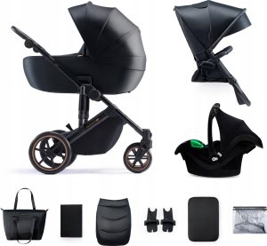 Wózek KinderKraft KINDERKRAFT stroller 3in1 PRIME 2 3IN1 MINK PRO VENEZIAN BLACK, KSPRIM02BLK300I 1