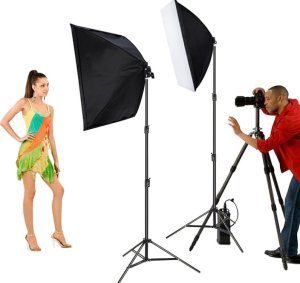 Zestaw studyjny Verk 2x 135w lampa światło soft box zestaw statyw domowe studio foto żarówka 2x 135w lampa światło soft box zestaw statyw domowe studio foto żarówka 4