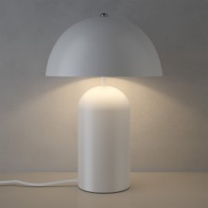 Lampa stołowa Tectake Mała lampa stołowa retro Altea, kształt grzybka, 40W - biały 2