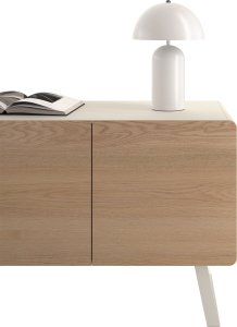 Lampa stołowa Tectake Mała lampa stołowa retro Altea, kształt grzybka, 40W - biały 4