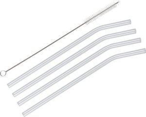 Cilio Słomki ze szczoteczką, 4 szt., 23 cm, szkło borokrzemowe, przezroczyste / Cilio 1