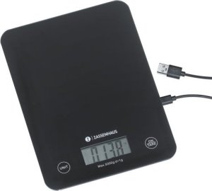 Waga kuchenna Zassenhaus Elektroniczna waga kuchenna, ładowana przez usb, 21,5 x 16 cm, czarna / Zassenhaus 1