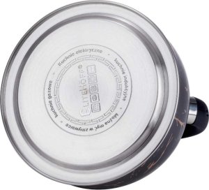 Elitehoff Czajnik tradycyjny stalowy 3 L czarny marmur z gwizdkiem indukcja gaz Elitehof E 5155 2