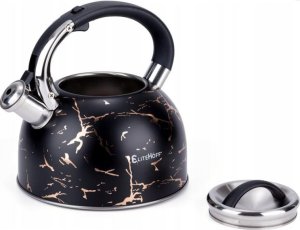 Elitehoff Czajnik tradycyjny stalowy 3 L czarny marmur z gwizdkiem indukcja gaz Elitehof E 5155 3