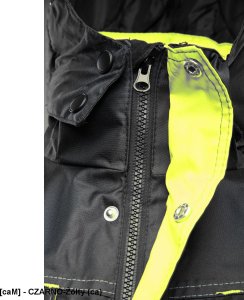 Kurtka męska Polstar ORKU - Kurtka parka RIVAL zapięcie zamek listwa kaptur ocieplany odpinany kołnierz ocieplony polarem odblaski pasy - czarno-żółty (ca) 4XL. 12