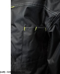 Kurtka męska Polstar ORKU - Kurtka parka RIVAL zapięcie zamek listwa kaptur ocieplany odpinany kołnierz ocieplony polarem odblaski pasy - czarno-żółty (ca) 4XL. 13