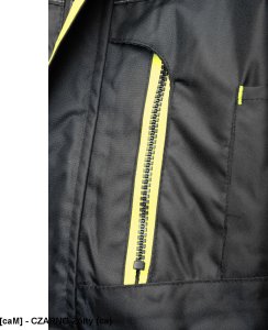 Kurtka męska Polstar ORKU - Kurtka parka RIVAL zapięcie zamek listwa kaptur ocieplany odpinany kołnierz ocieplony polarem odblaski pasy - czarno-żółty (ca) 4XL. 14