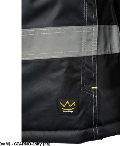 Kurtka męska Polstar ORKU - Kurtka parka RIVAL zapięcie zamek listwa kaptur ocieplany odpinany kołnierz ocieplony polarem odblaski pasy - czarno-żółty (ca) 4XL. 15