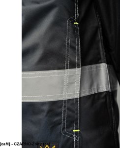 Kurtka męska Polstar ORKU - Kurtka parka RIVAL zapięcie zamek listwa kaptur ocieplany odpinany kołnierz ocieplony polarem odblaski pasy - czarno-żółty (ca) 4XL. 16