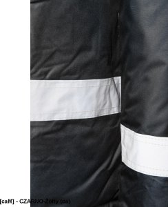 Kurtka męska Polstar ORKU - Kurtka parka RIVAL zapięcie zamek listwa kaptur ocieplany odpinany kołnierz ocieplony polarem odblaski pasy - czarno-żółty (ca) 4XL. 18